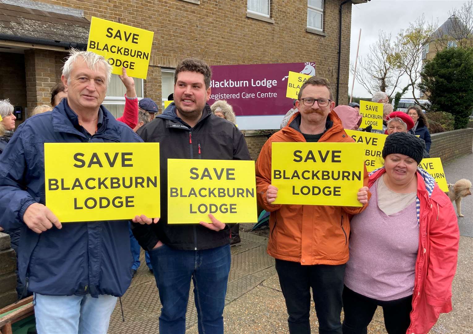 Councillors joined the protests outside Blackburn Lodge in Sheerness last year