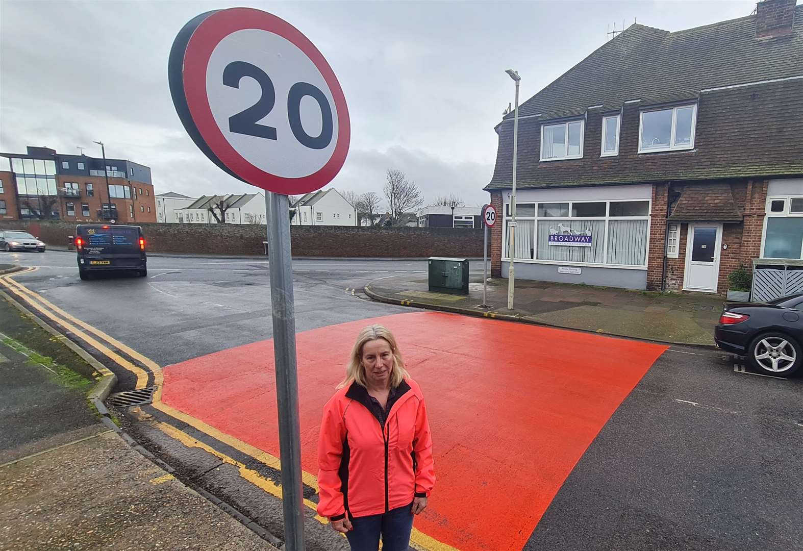 Sue Perry believes the 20mph warning road paint in Herne Bay is ‘hideous’