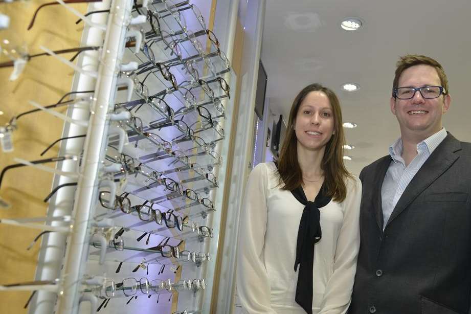 Kathryn and Alisdair Buchanan at Buchanan Optometrists in Snodland