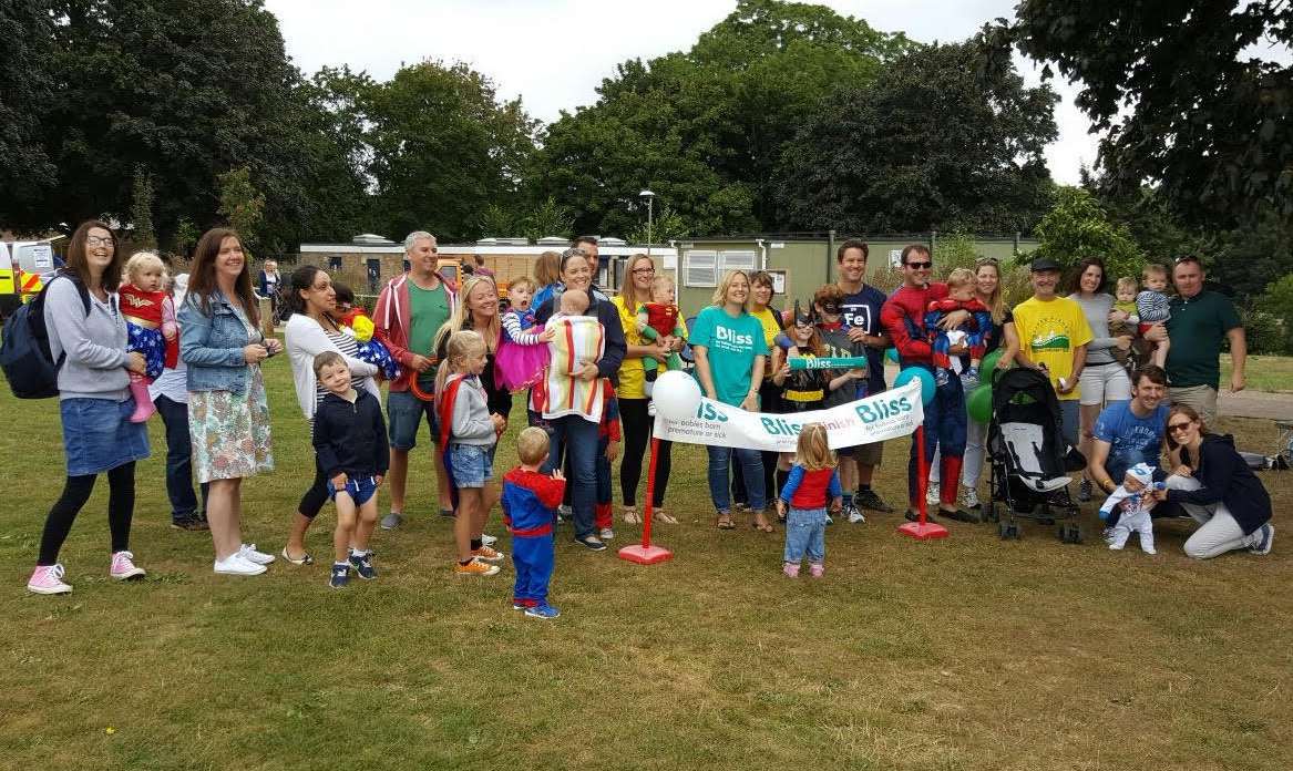 The Little Superheroes charity walk raised money for the Oliver Fisher Special Care Baby Unit
