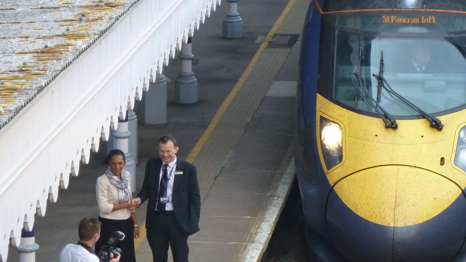 Helen Grant at the launch of Maidstone's high-speed service in 2011.