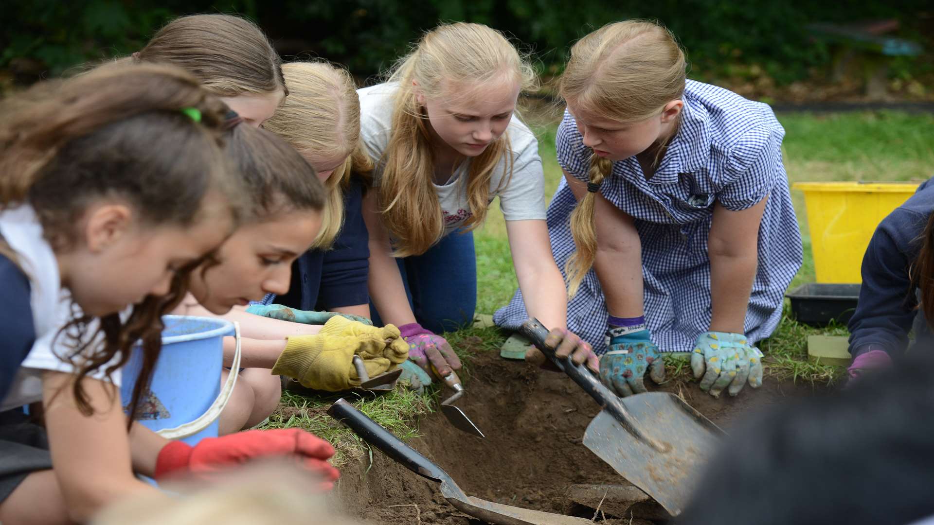 The youngsters took part in the Big Dig every day throughout the first week of the festival. Picture: Gary Browne