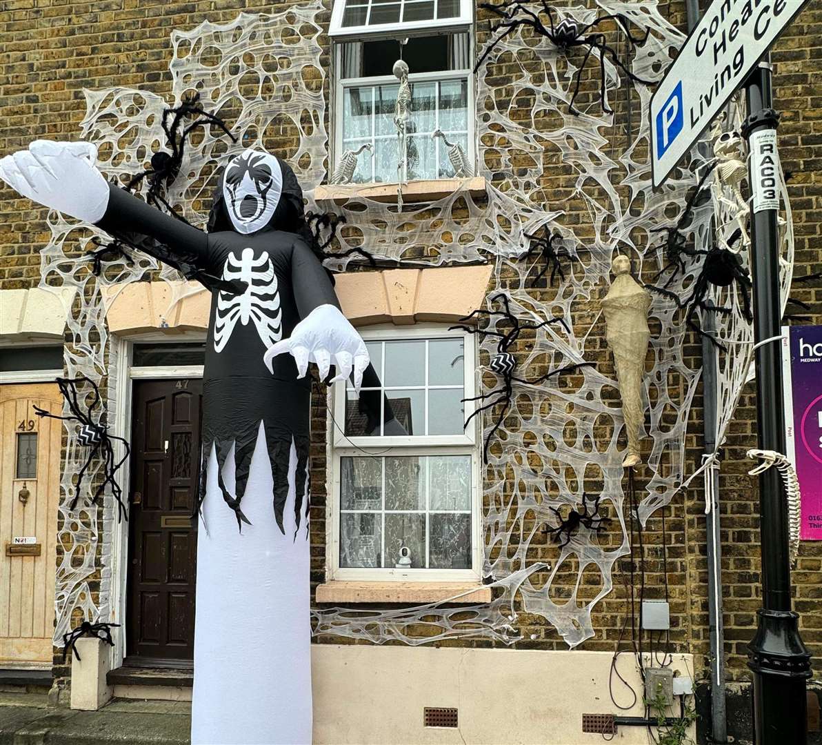 Full-time carer Emma Cox has a haunted house display in Randolph Road, Gillingham. Picture: Emma Cox