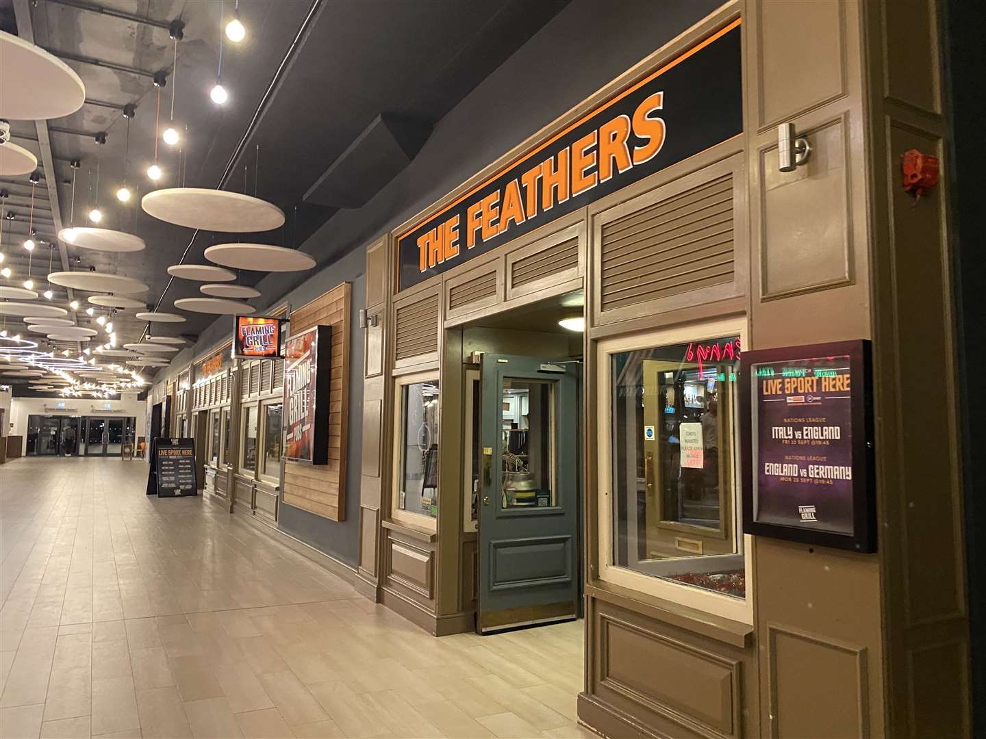 The Burger King and Frankie & Benny's sites are directly next to Feathers in the cinema complex