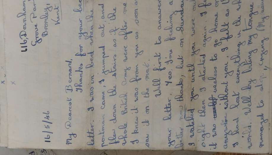 One of 22 love letters found hidden in the loft of Alan Dearn’s Whitstable holiday home