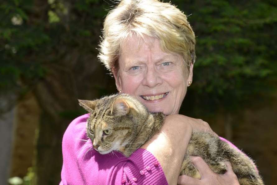 Sandra Murton with Mia, who is recovering after being caught in a snare