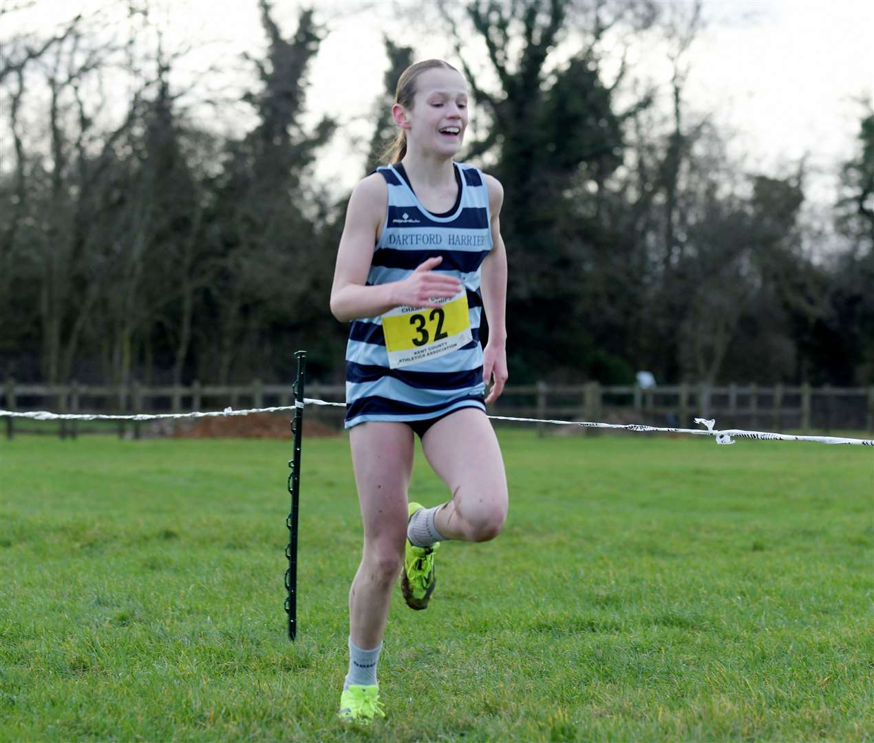 Tyla Jade Thomas of Dartford Harriers was second in the under-13 girls’ race. Picture: Barry Goodwin