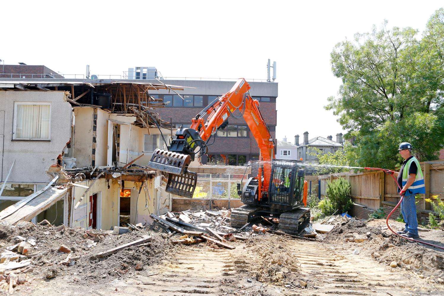 The old doctor's surgery on the southern side of the site was demolished earlier this year