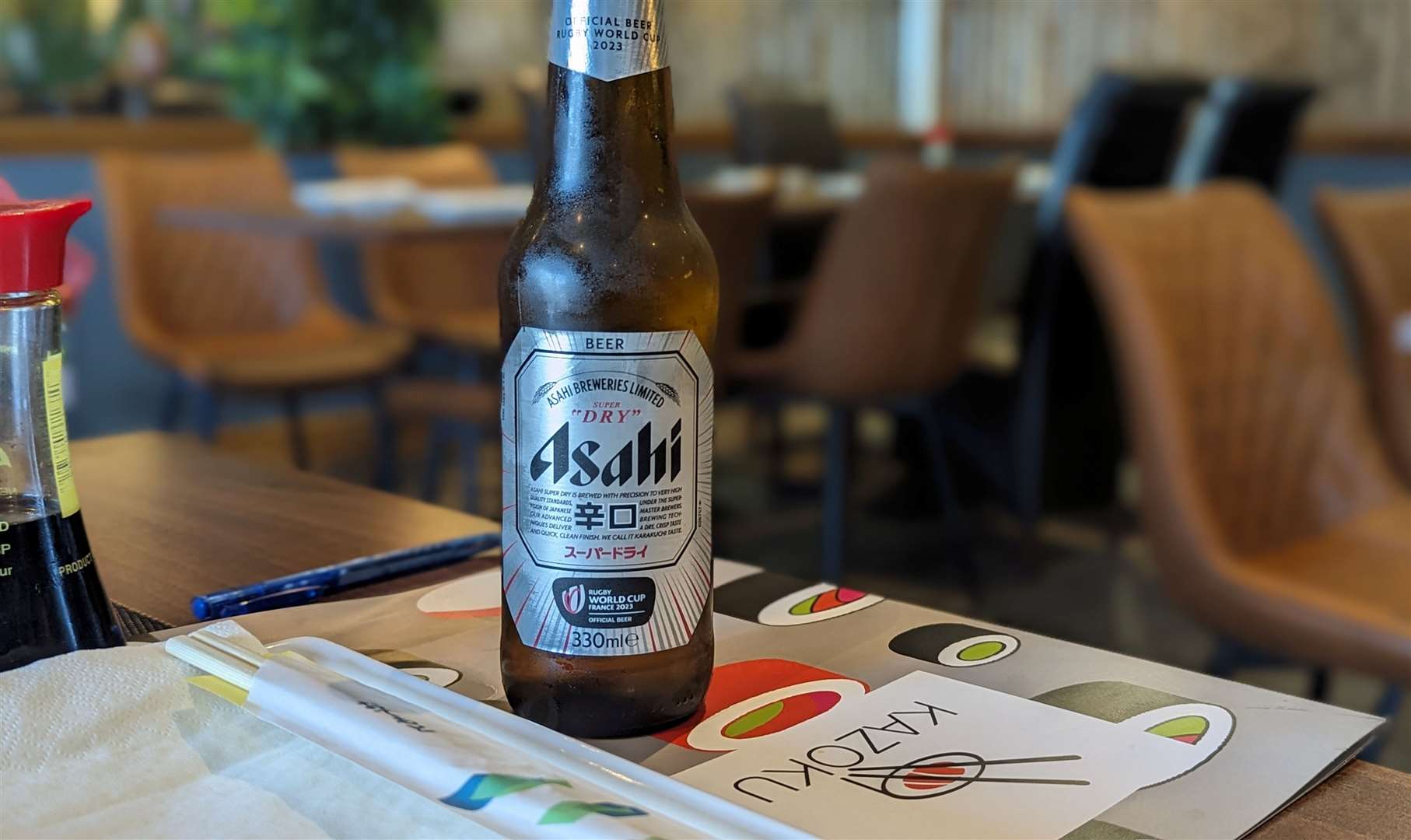 Cold bottles of Asahi were the order of the day