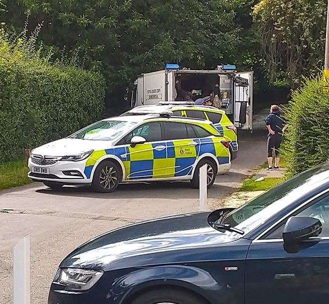 Police and a bomb disposal squad in Coxheath Picture: John Dale