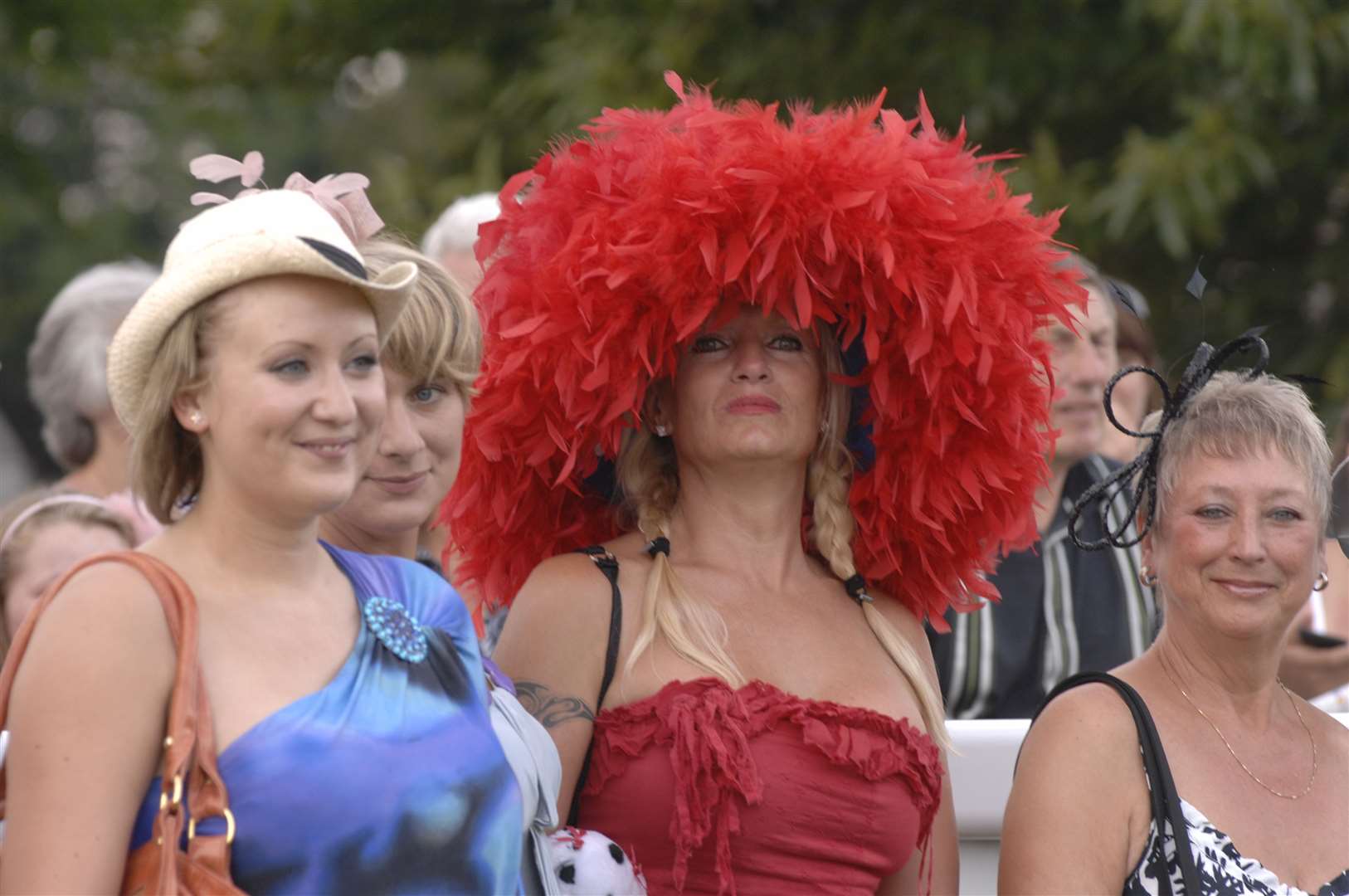 Hats on show at Folkestone kmfm race day in August 2009