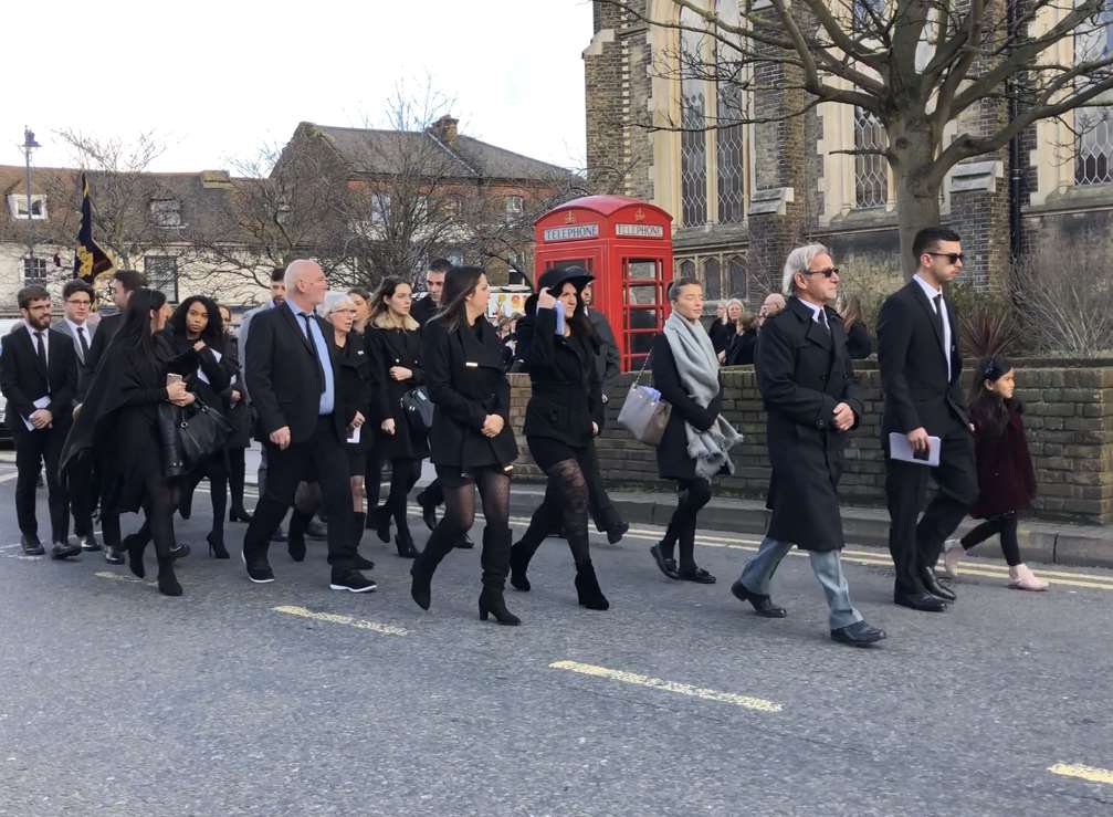 Tony Larkin's family paid tribute at his funeral