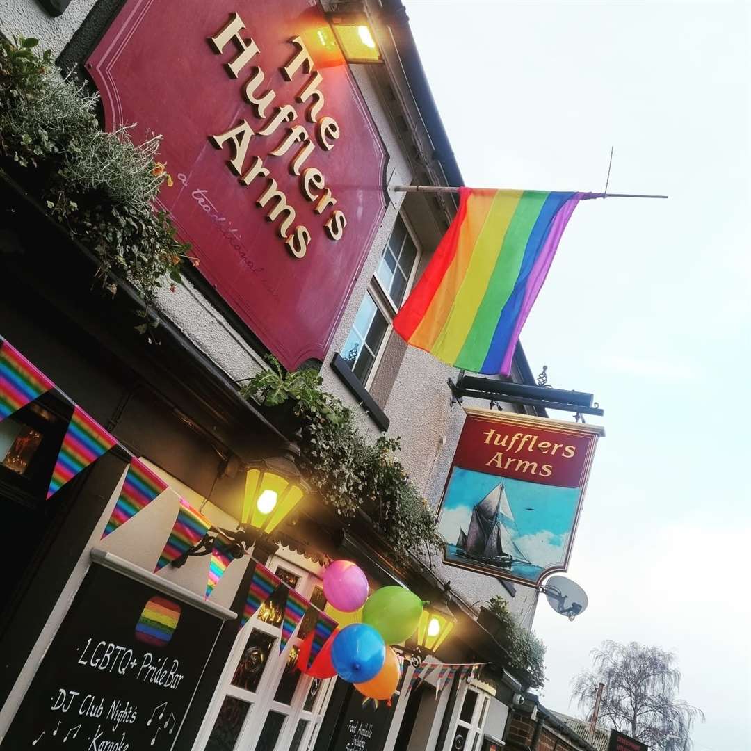 The Hufflers Arms in Hythe Street, Dartford has reopened as an LGBT+ friendly safe space. Photo: Hufflers Arms
