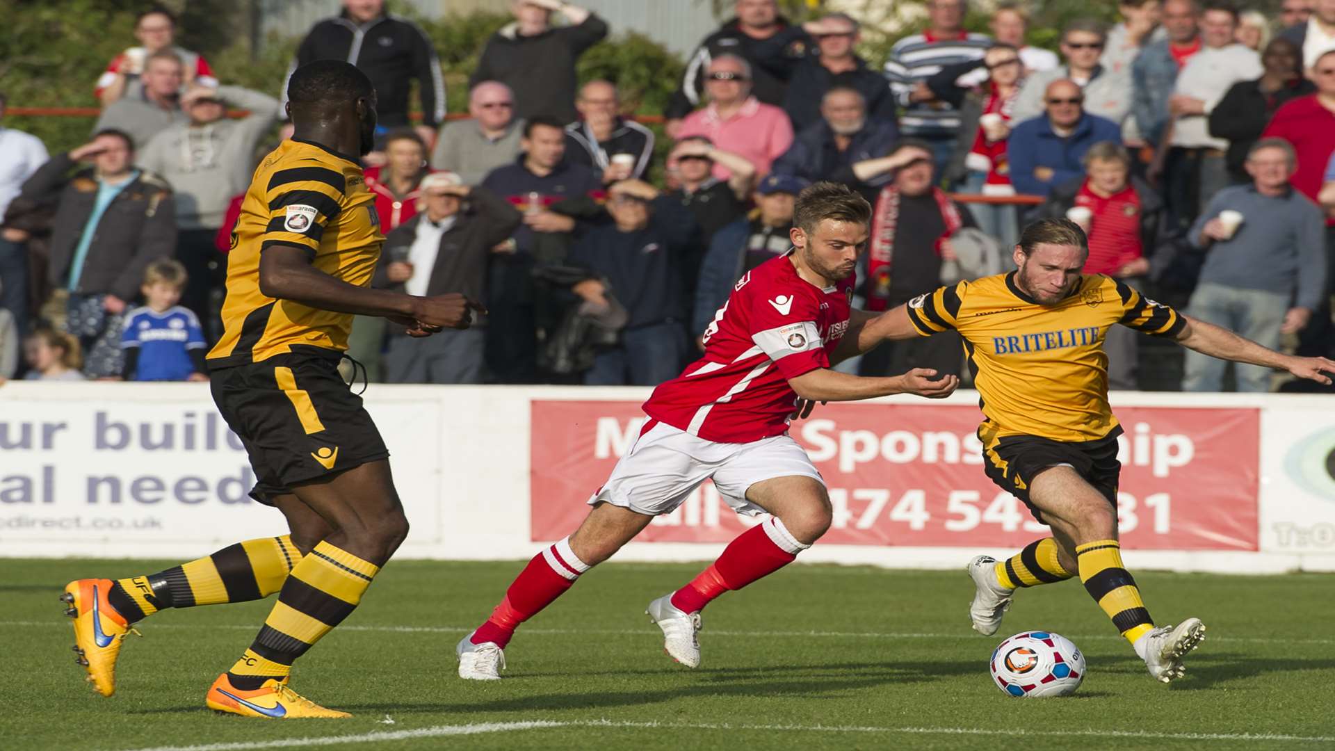 Action from the league game at Stonebridge Road which Maidstone won 1-0 Picture: Andy Payton