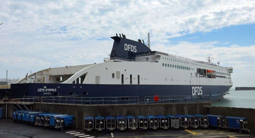 The Côte d’Opale,berthing at Dover. Picture: DFDS