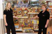 Camilla Evenden (left) and Chris Barrell (right), of Kids Stuff in County Square, Ashford