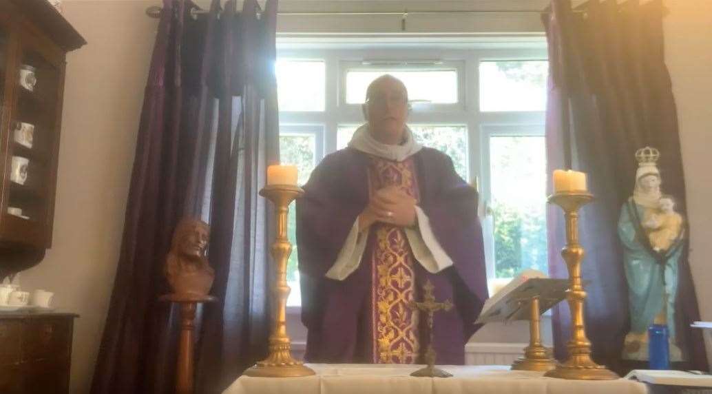 Fr Robert Lane, vicar of Borden parish church near Sittingbourne, has installed an altar at the vicarage