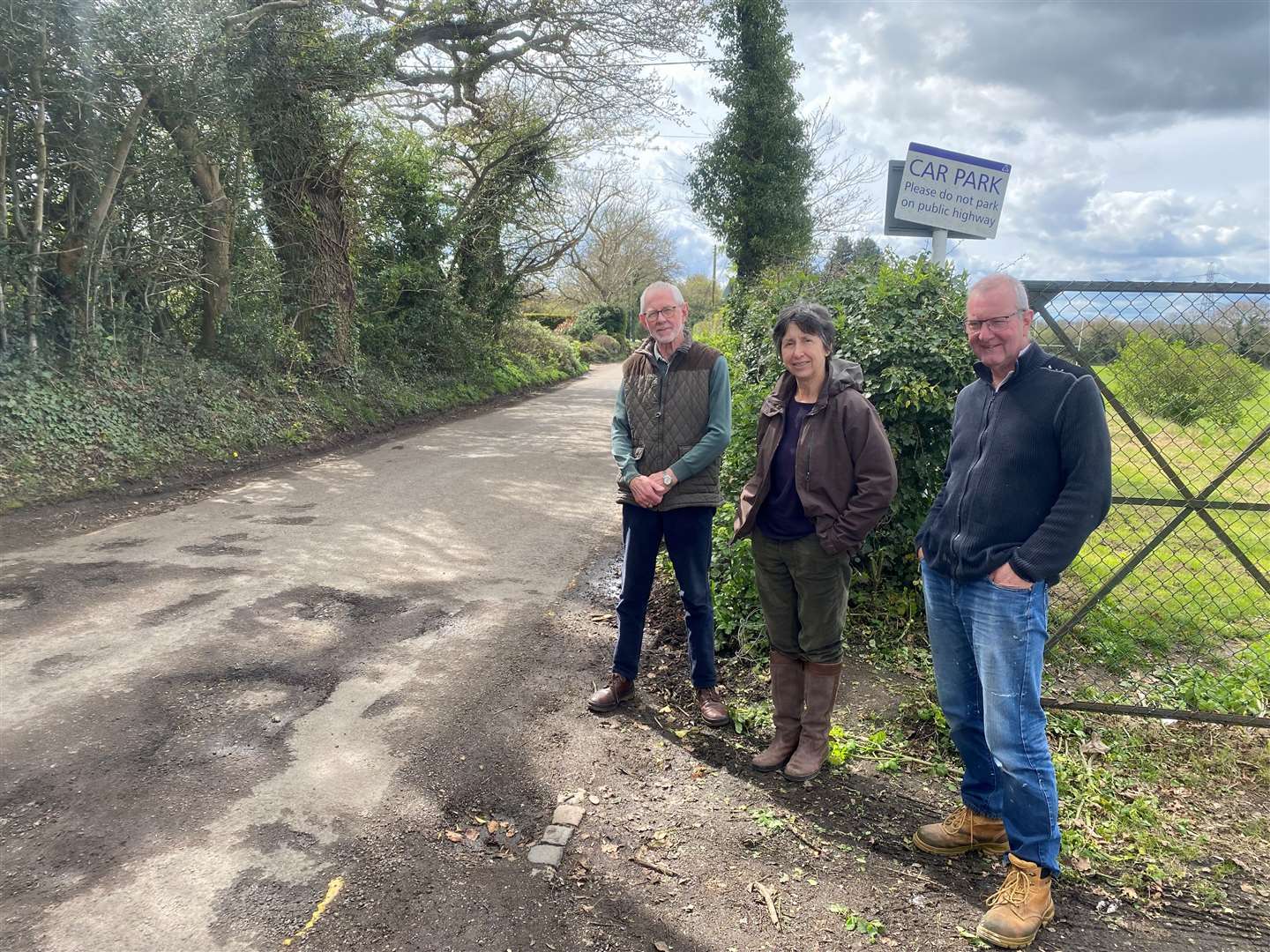 Anthony O'Sullivan, Jane Burt and Chris Harris have joined forces to raise awareness of the awful condition of Stodmarsh Road