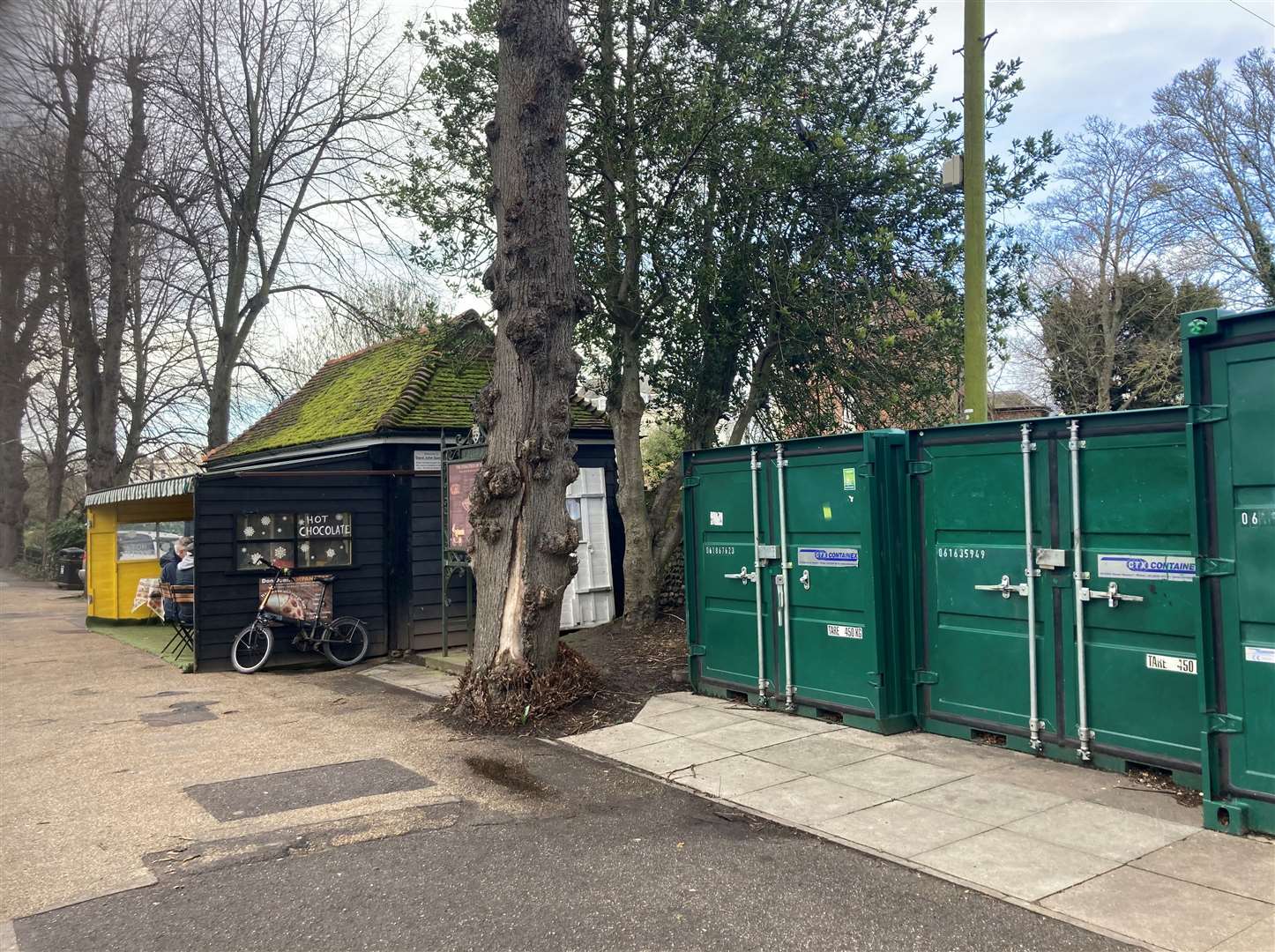 Green shipping containers will be removed from Dane John Gardens