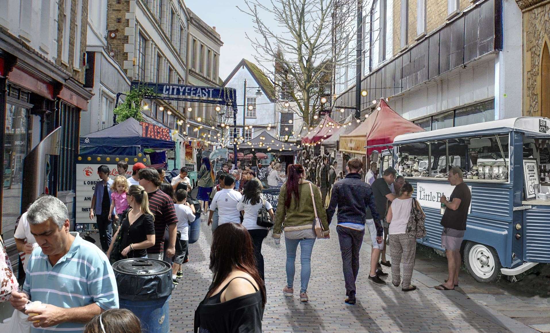 Hungry customers will be able to browse Guildhall Street and choose their favoured trader