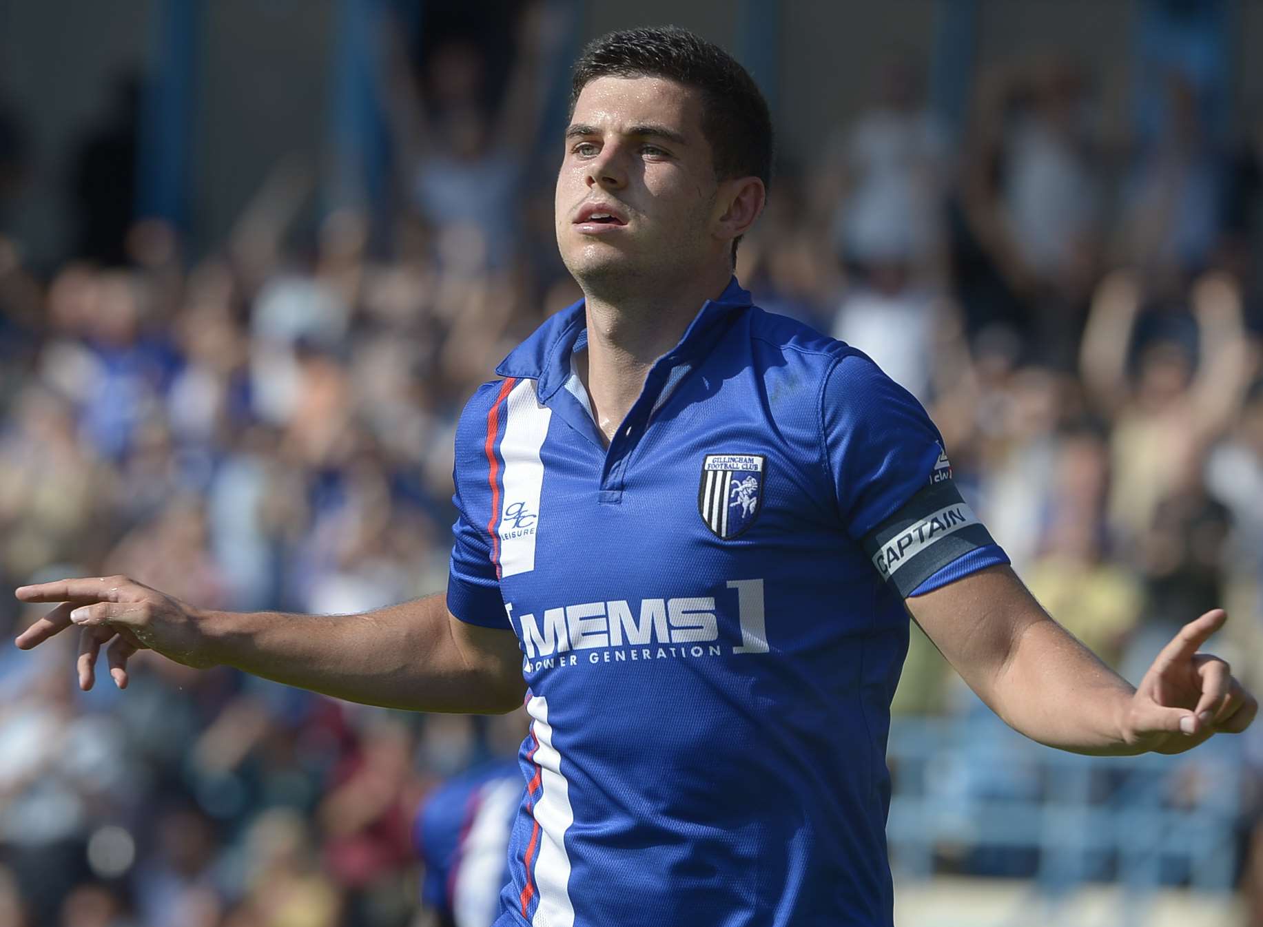 John Egan celebrates during the win over Sheffield United in August. Picture: Barry Goodwin