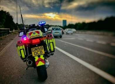 The motorcyclist was pulled over by the police's roads unit. Picture: @kentpoliceroads.