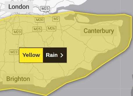 The weather warning for Kent for Saturday, November 4