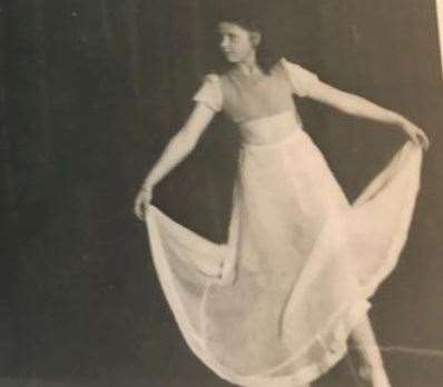 Jane Guy dancing in her youth. Picture: Louise Lee