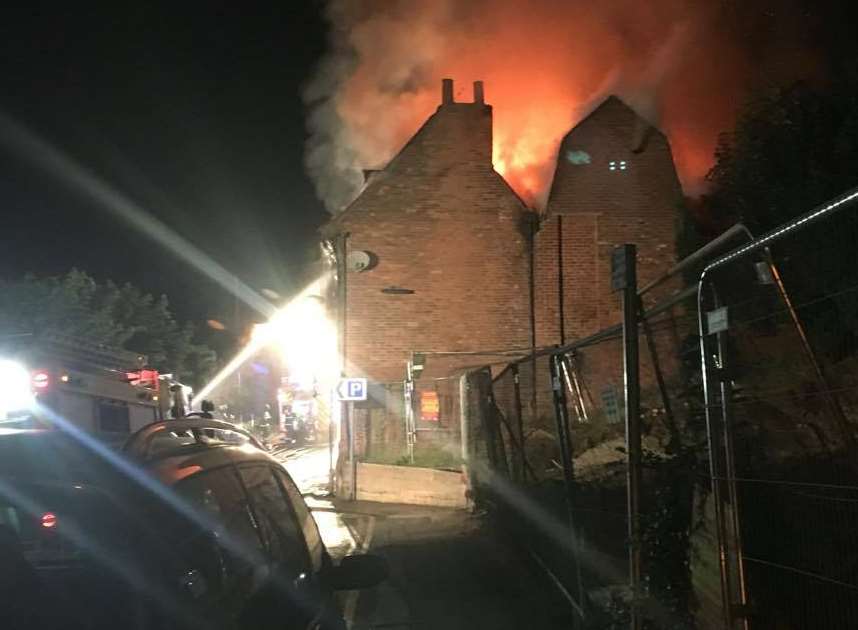 The fire is well alight. Picture: Matt Kemsley