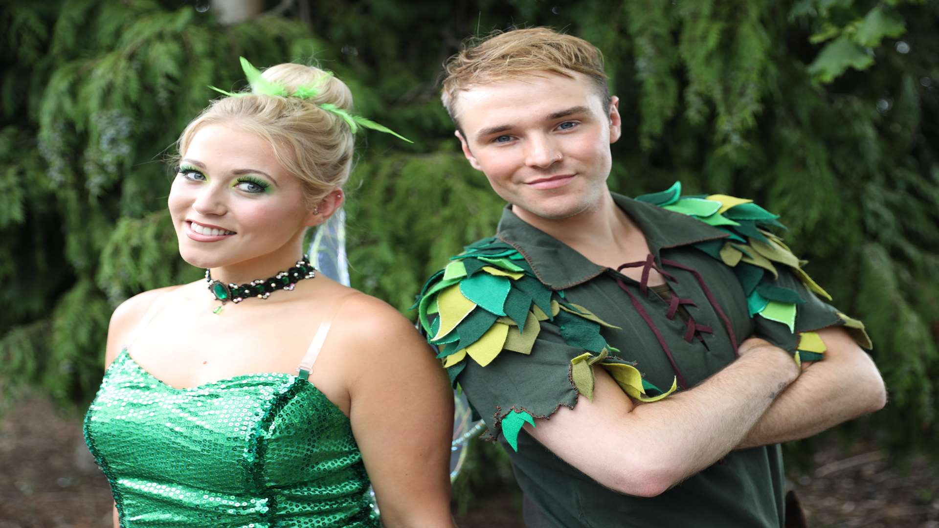 Amelia Lily as Tinkerbell and Lloyd Daniels as Peter Pan, appearing at Maidstone Studios this Christmas