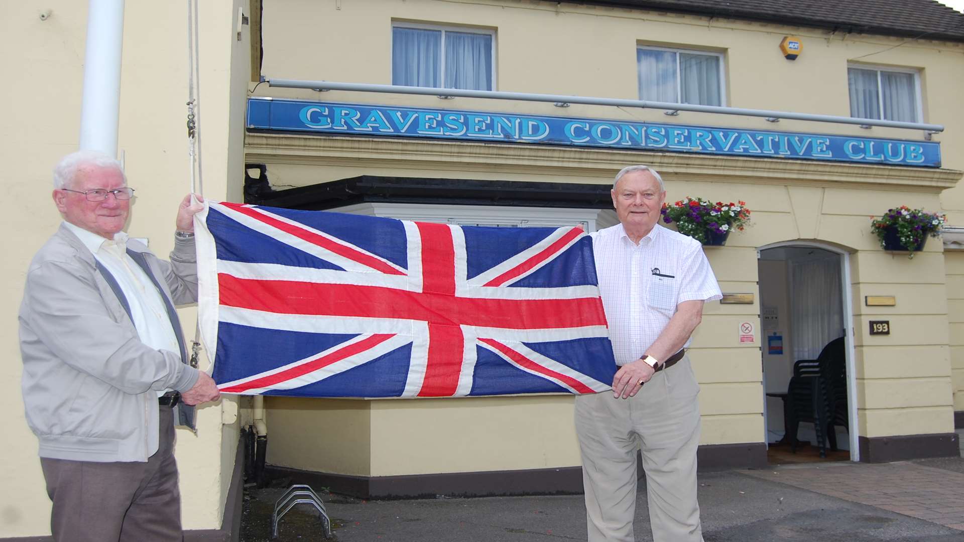 Edward Stevenson, 84, and Gravesend Conservative Club chairman Alistair Ellis, 76.