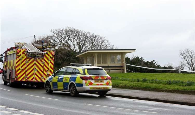 Police and fire crews were called to the beach Pic: UKNIP
