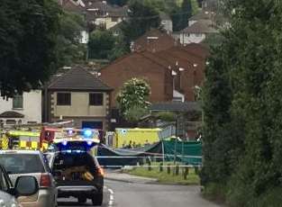 Emergency services at the scene in Darenth Hill Picture: @AshleyWxlsh