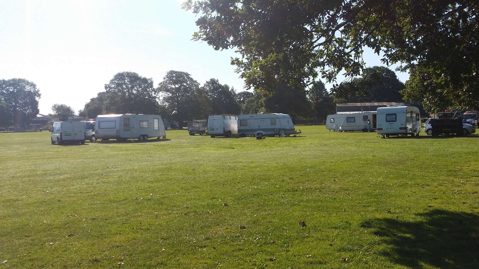 Travellers had arrived at the recreation ground in Park Wood this weekend.