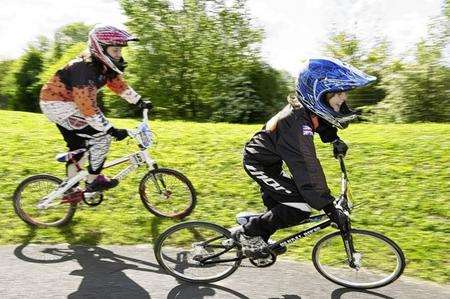 BMX riders Chloe Oaten, 12, and brother Nicholas Oaten, 9,