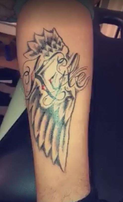 Aaron Timson's tattoo in memory of his friend Kyle