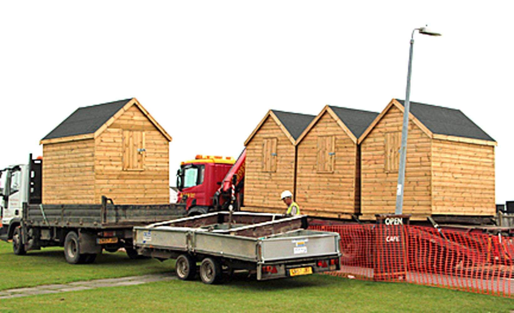 Nine of the twenty beach huts have been removed