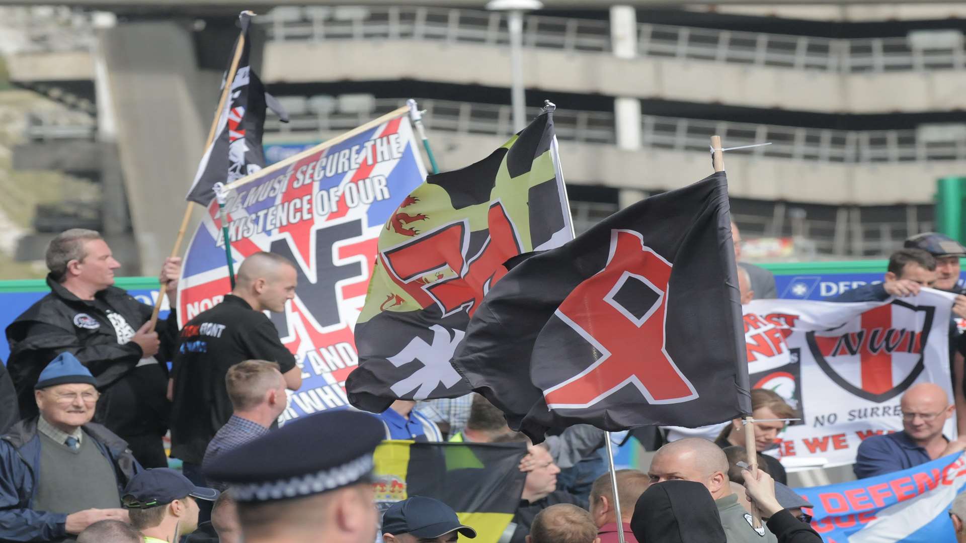 National Front Protesters outside the Port of Dover in September