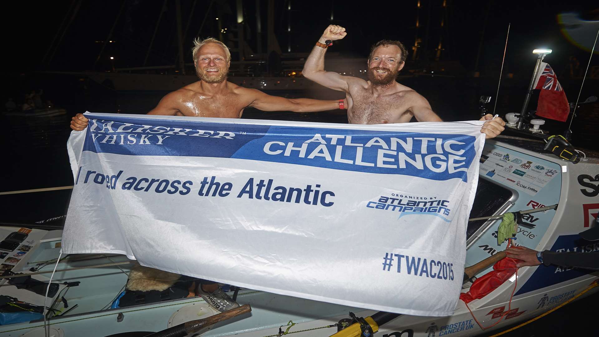 Olly Clark and Dan Parsons celebrated the end of their epic challenge
