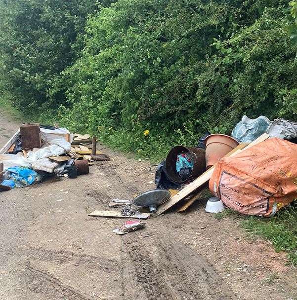 The waste was found dumped in Northfleet Green Road. Photo: Gravesham council