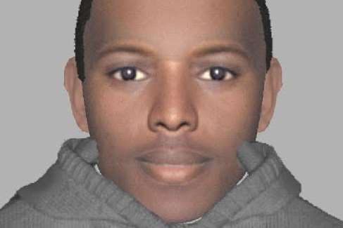 The man is described as mixed race, aged between 25 and 35, about 6ft with short, shaven black hair