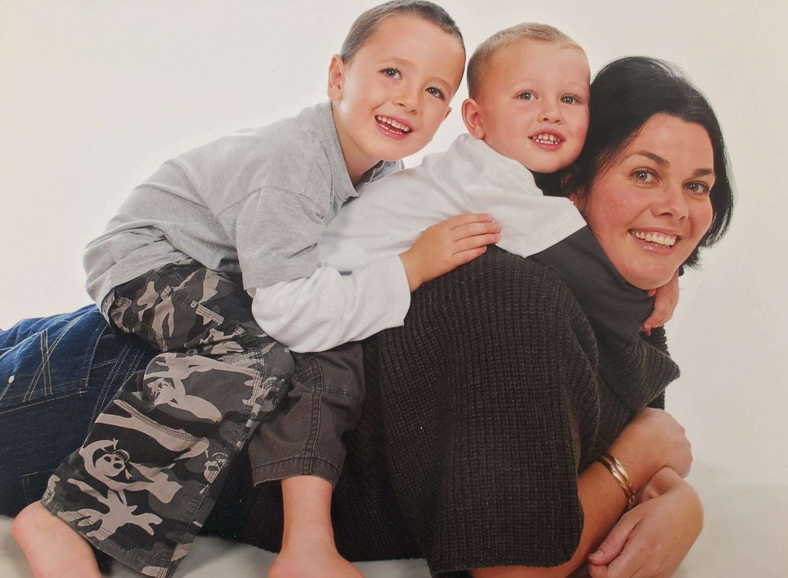 Leanne pictured with her two boys Luke and Jack