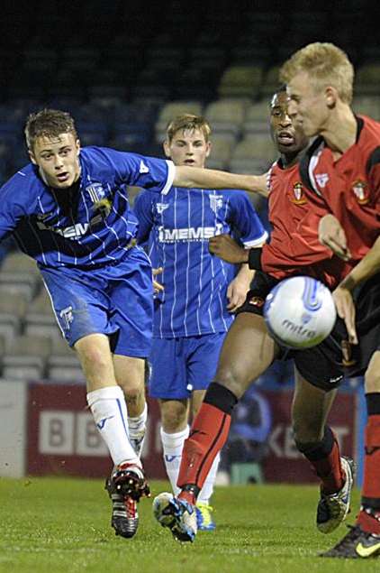 Jack Parter in FA Youth Cup action for Gills Picture: Barry Goodwin
