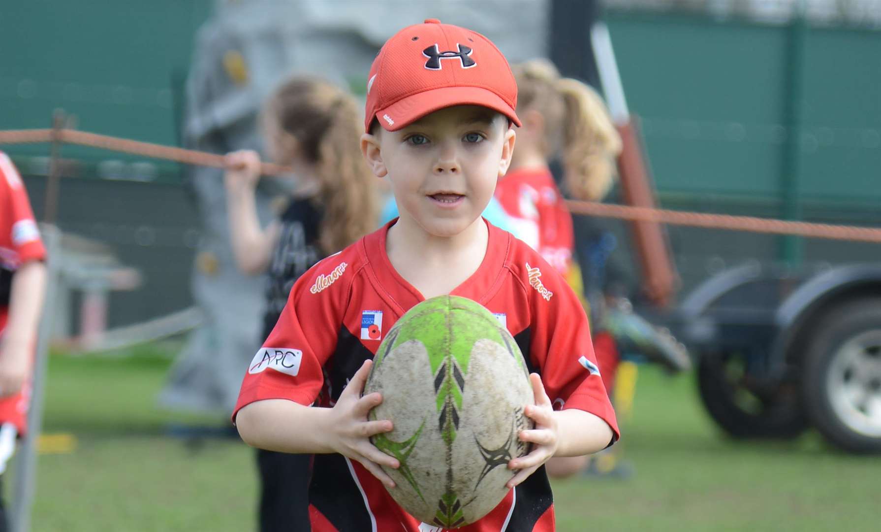 An under 6 age group player in action
