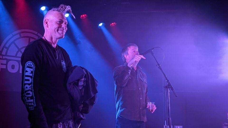 Forum owners Jason Dormon (left) and Mark Davyd on stage for the 30th anniversary. Image: Nigel Martin