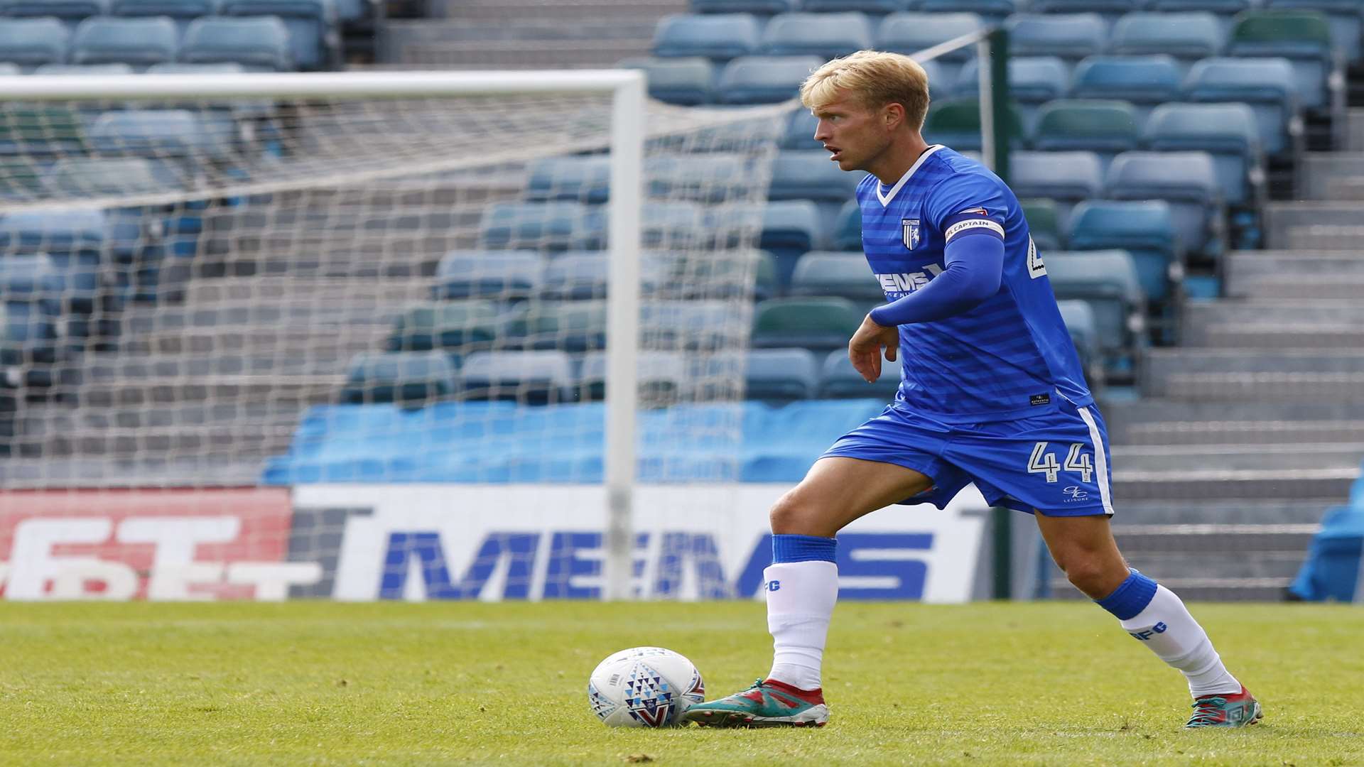 Josh Wright on the ball for Gillingham at the weekend Picture: Andy Jones