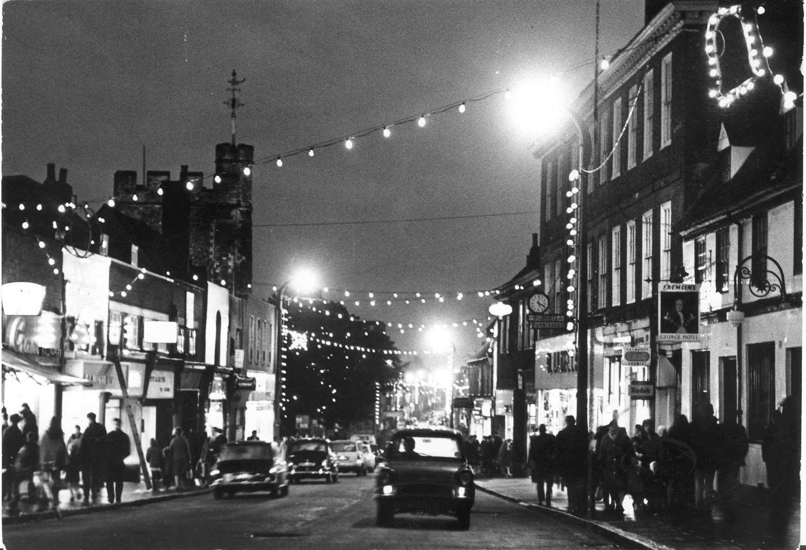 Christmas lights in Sittingbourne in November 1968