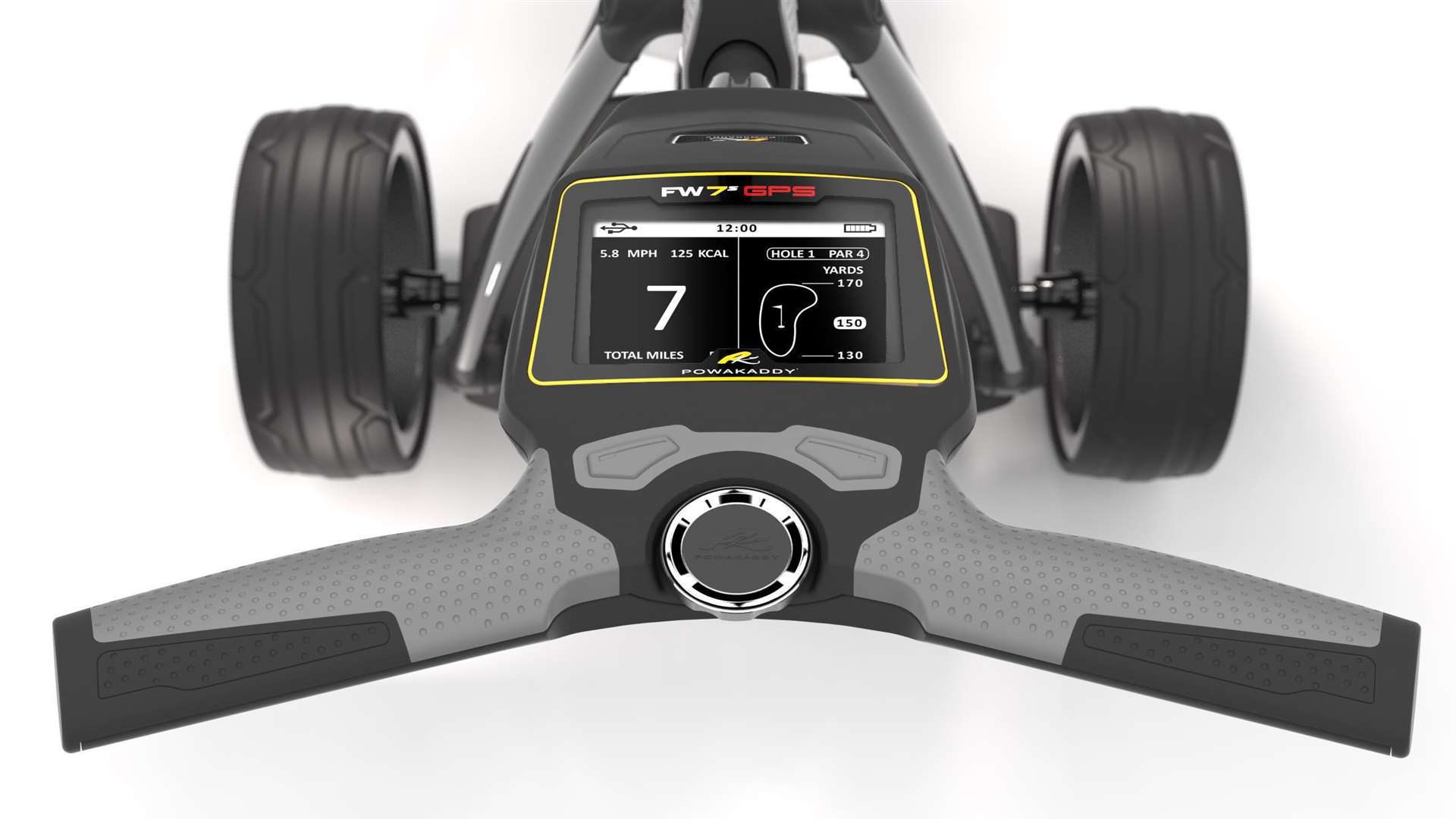 PowaKaddy's new FW7s GPS, which is the first electric trolley in the world to have built-in GPS technology