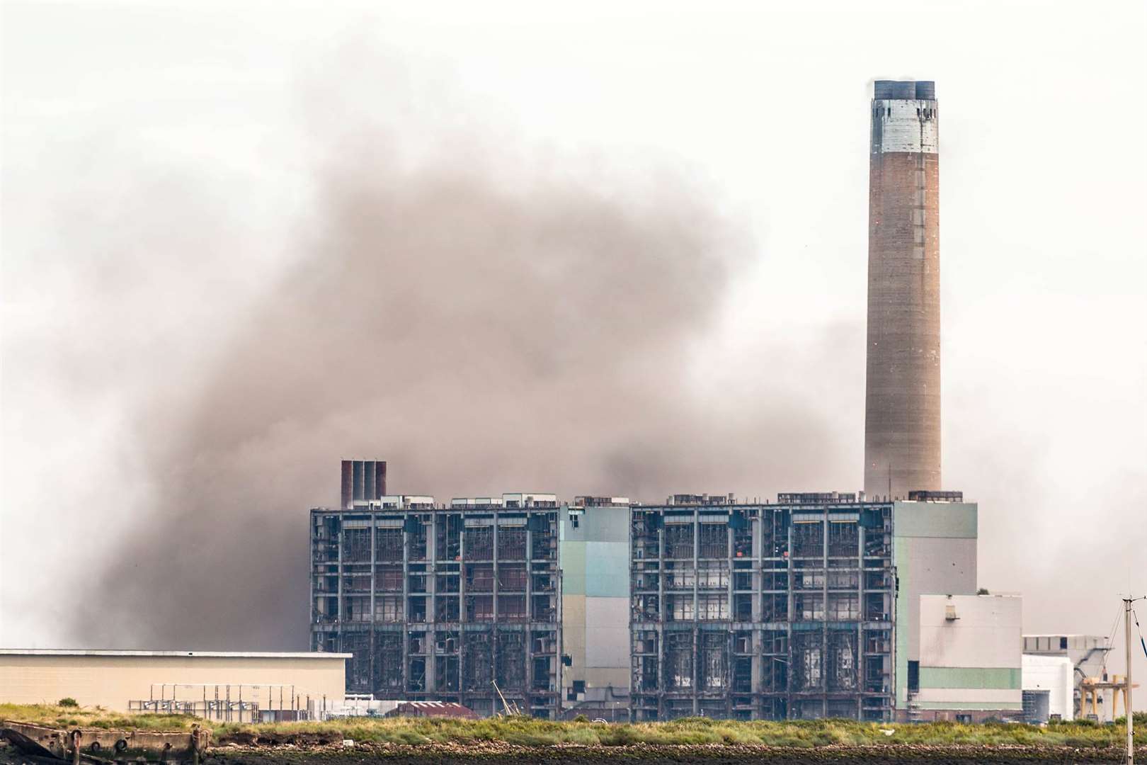 Demolition took place at Kingsnorth Power Station in April this year, but the main tower isn't due to come down until 2017