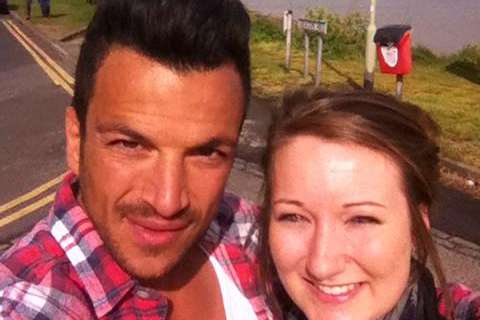 Peter Andre poses with Phoebe Shilling of Herne Bay